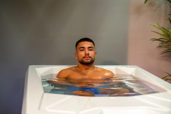relaxing in the Chill pro ice bath